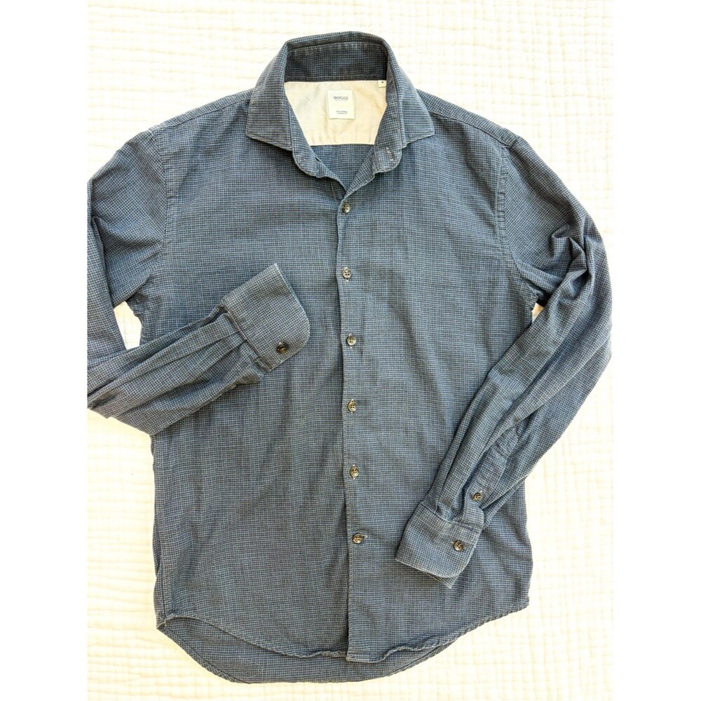 Boggi Milano Brushed Cotton Check Button Down Shirt Small